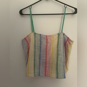 Color striped crop top